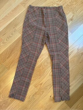 Free People Plaid Ankle Pants - Red & Black